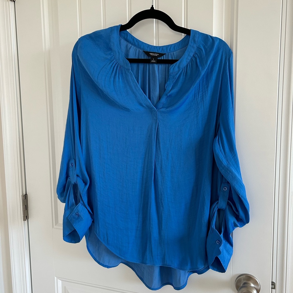 Simply Vera Vera Wang Vibrant Blue Blouse